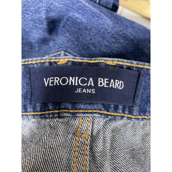 Veronica Beard Taylor Relaxed Wide Leg Jeans Womens Size 28 Belted High Rise - Picture 7 of 13